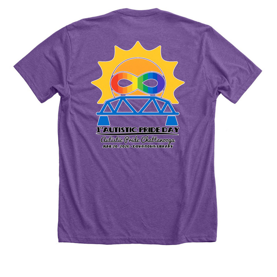 Overwhelmed AF, a Heather Team Purple Premium Unisex Tee (back-view)