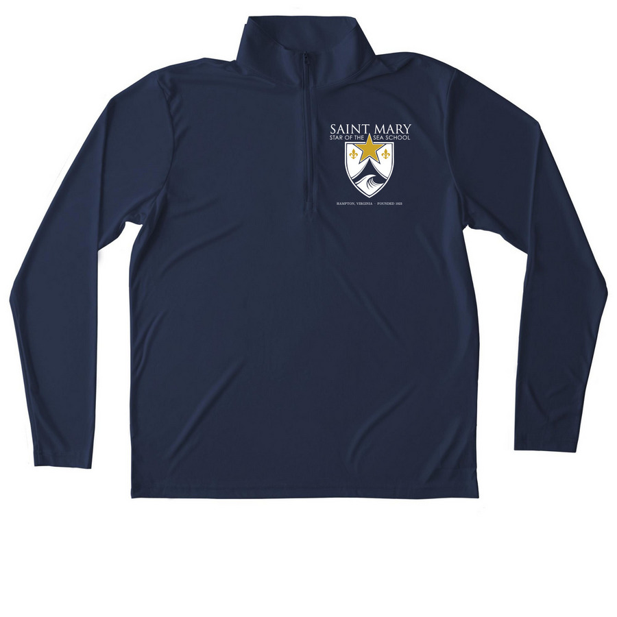 Dark Activewear Half-Zip, a True Navy Unisex Performance Quarter Zip Pullover