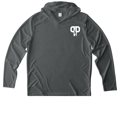 Pump's Precision Rifle Training, a Dark Smoke Grey UV Performance Long Sleeve Hoodie