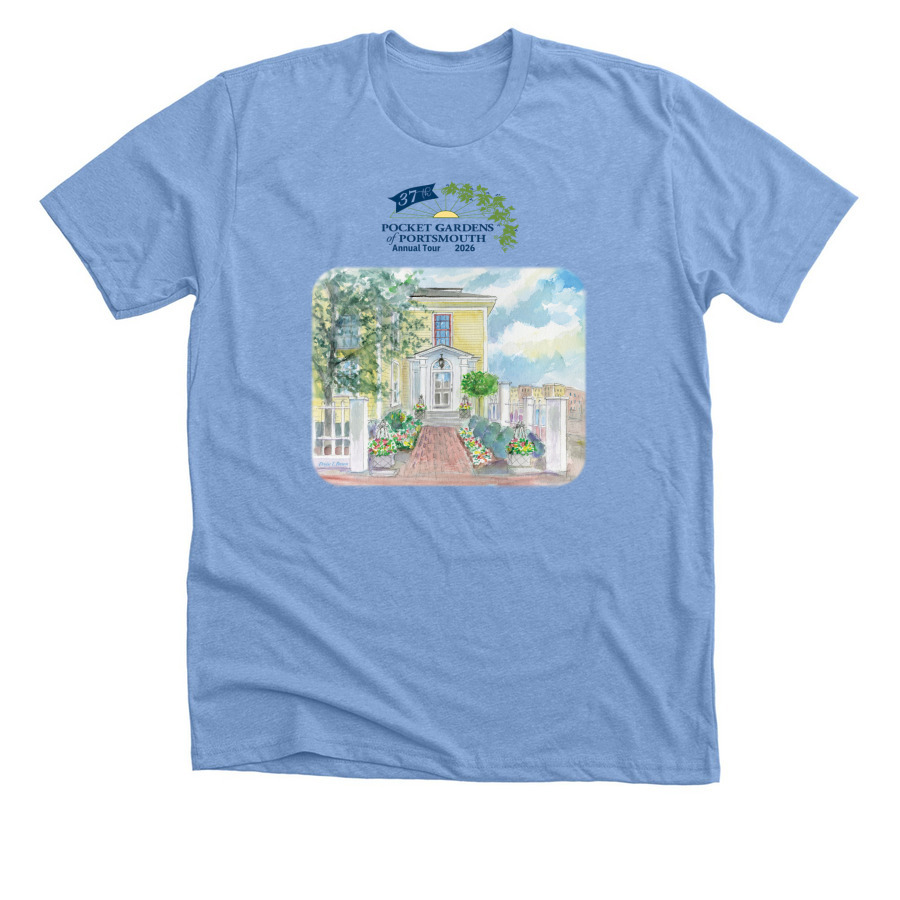 South Church 200th/2026 Pocket Garden Tour, a Heather Carolina Blue Premium Unisex Tee