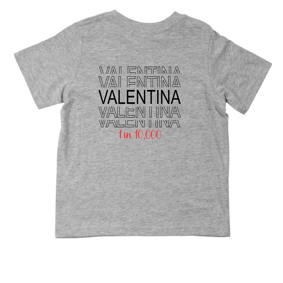 Valentina Williams Syndrome Awareness, a Heather Toddler Tee (back-view)
