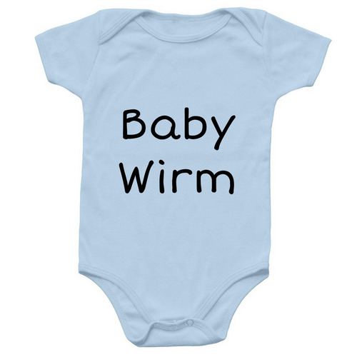 Baby Wirm Onesie, a Light Blue Infant Onesie