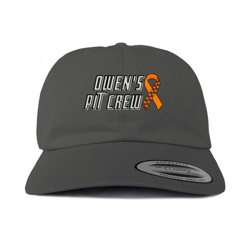 Owen's Pit Crew - Ribbon Hat, a Dark Gray Printed Classic Baseball Cap
