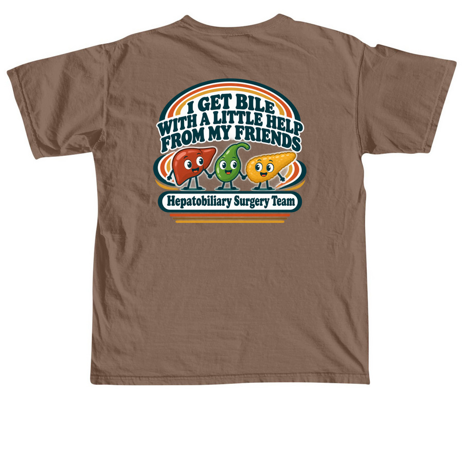 Hepatobiliary Surgery Team Shirt, a Espresso Comfort Colors Unisex Tee (back-view)