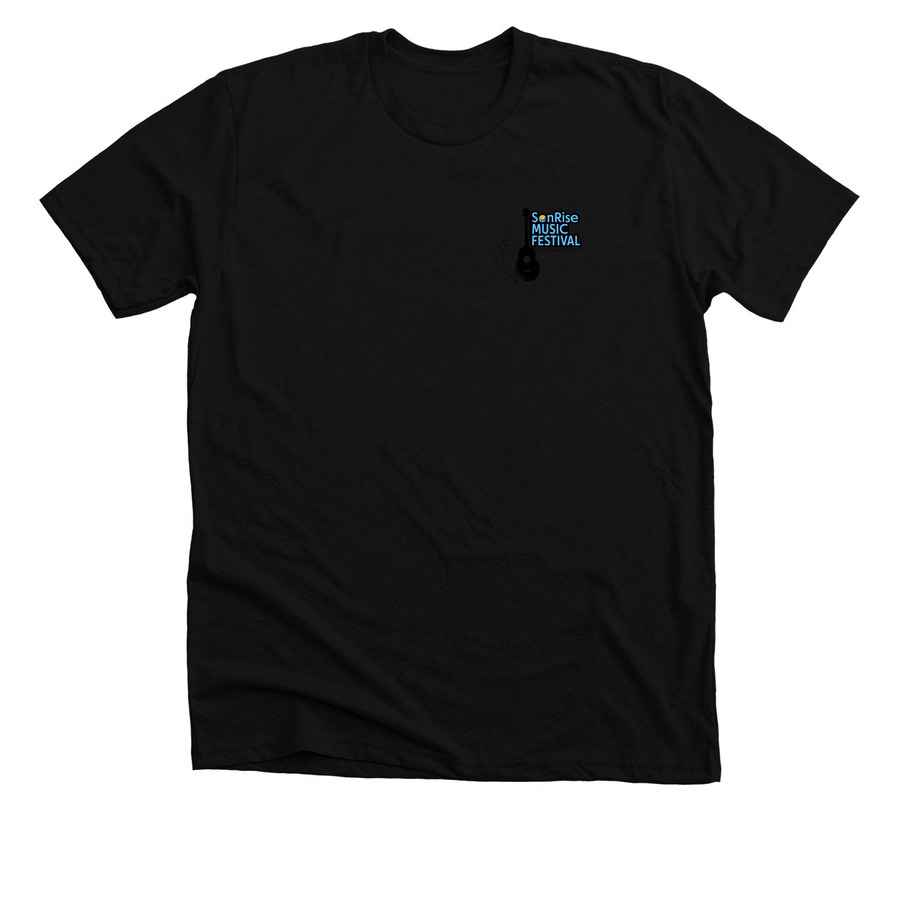 SonRise USA Flag and Aircraft, a Solid Black Blend Premium Unisex Tee