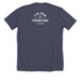 Her New Frontier Apparel, a Heather Midnight Navy Premium Unisex Tee (back-view)