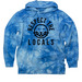 Respect The Locals-light colors, a Aqua Blue Tie Dye Pullover Hoodie