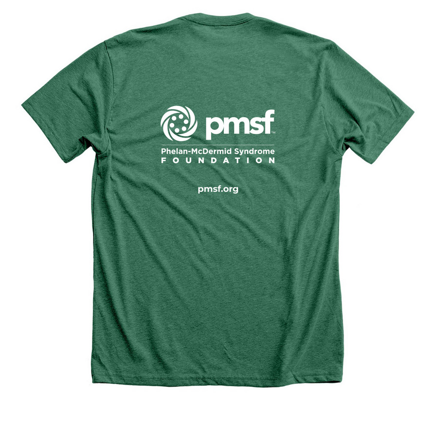 We Are Here (dark colors), a Heather Grass Green Premium Unisex Tee (back-view)