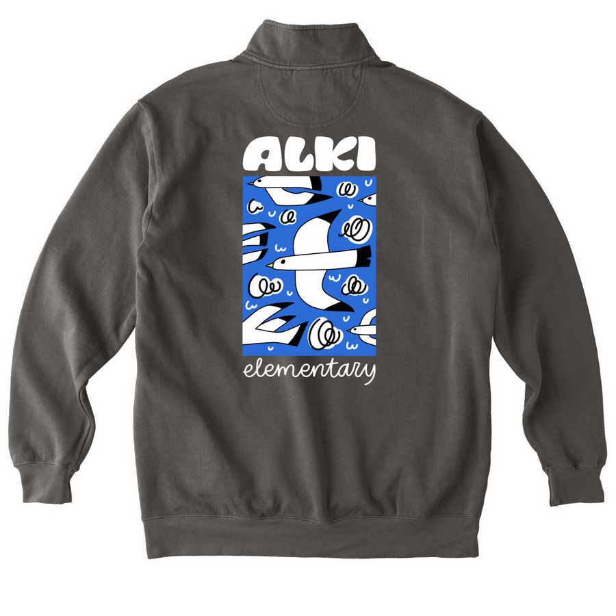 Fall 2026 Flock Zip Up Sweatshirts&nbsp;, a Pepper Comfort Colors Quarter Zip Pullover (back-view)