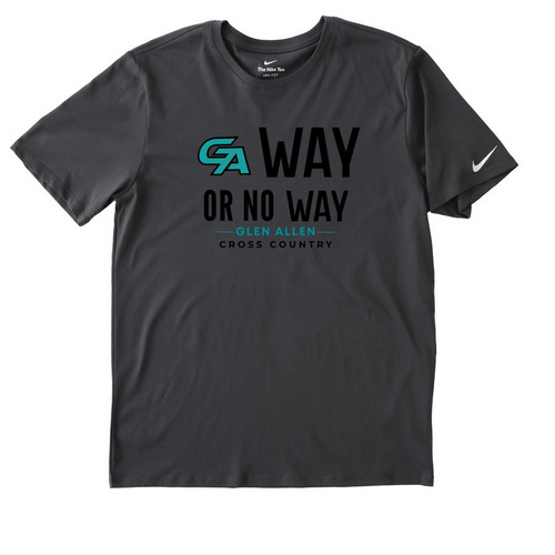 GA WAY XC sports, a Anthracite Nike Dri-FIT Jersey Blend Performance Tee