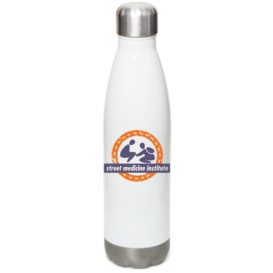 SMI Water Bottle, a White Stainless Steel Water Bottle