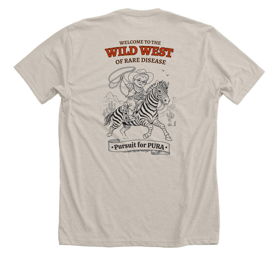 Wild West of Rare Disease, Hayden Turn's 2 T, a Heather Dust Premium Unisex Tee (back-view)