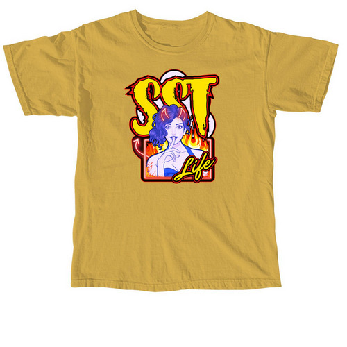 SSTLife - Devilish Vibes, a Mustard Comfort Colors Unisex Tee