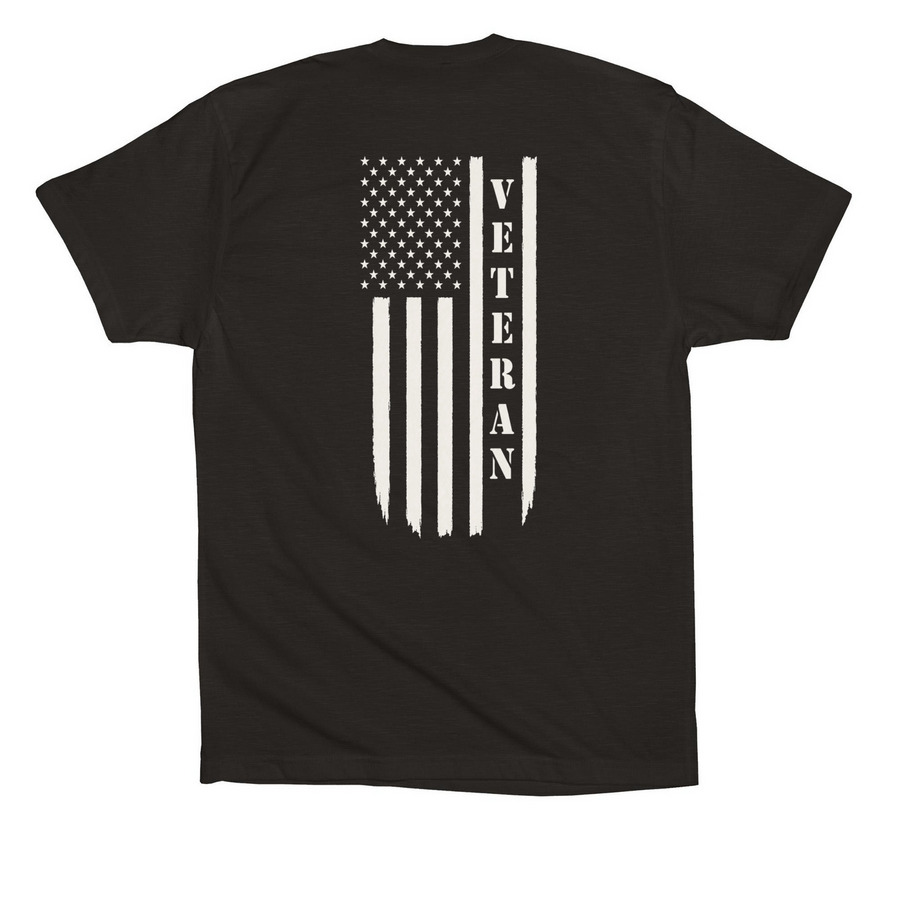 USAF Veteran, a Black Premium Cotton Tee (back-view)