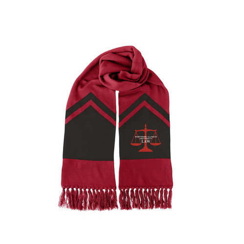 Law Merch Scarf (white lettering), a Deep Red/ Black Two-Tone Gameday Scarf