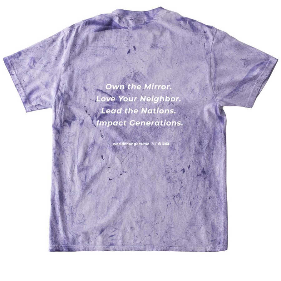 The Transformation Tee, a Amethyst Comfort Colors Colorblast Tee (back-view)