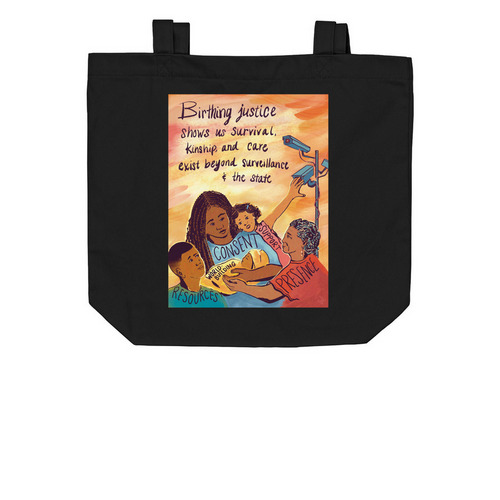 Birthing Justice-Tote, a Black Organic Cotton Tote Bag