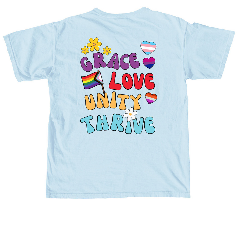 Comfort Colors Lutherans For Love, a Chambray Comfort Colors Unisex Tee (back-view)