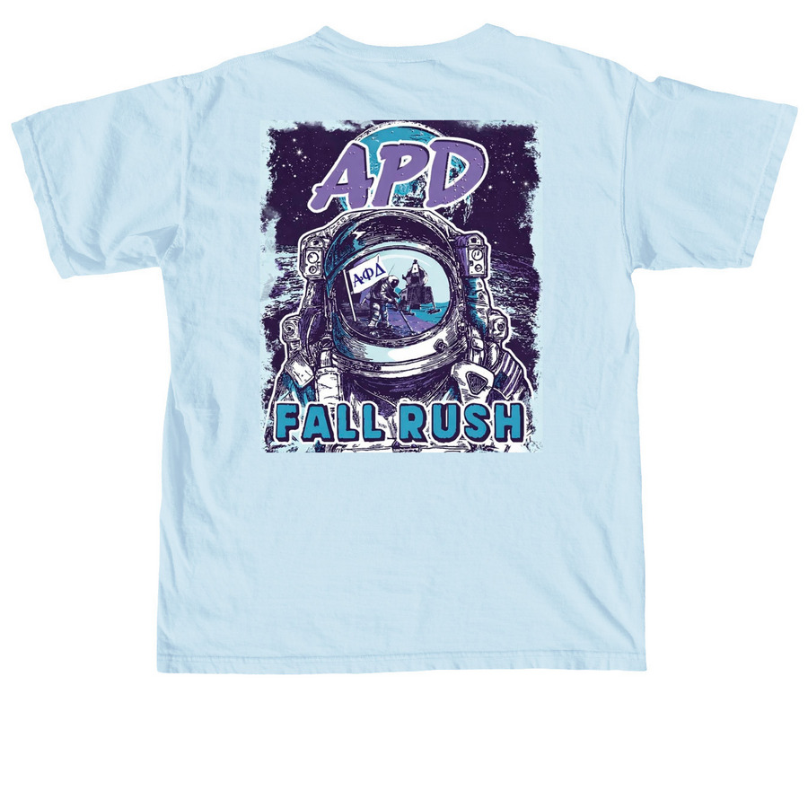 Fall 26 Rush Shirt, a Chambray Comfort Colors Unisex Tee (back-view)