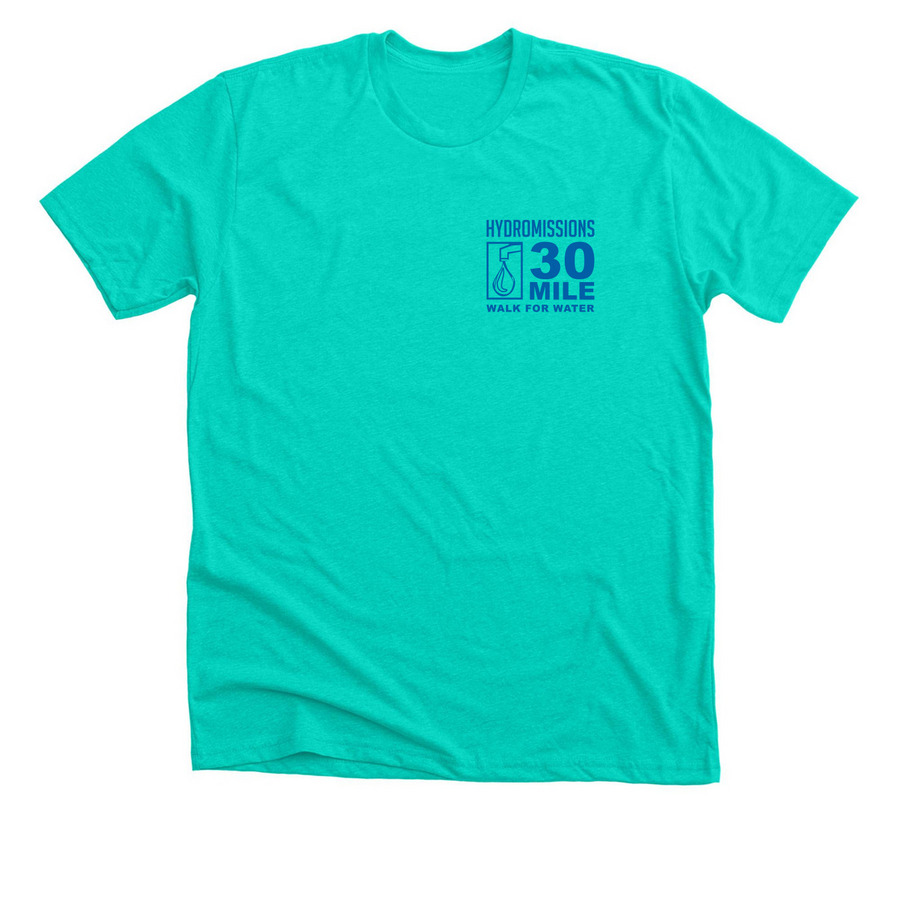 30 Mile Walk for Water, a Heather Sea Green Premium Unisex Tee