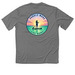 Sun Shirts Paddle More Live Happy, a Grey Concrete Heather Classic Performance Tee (back-view)