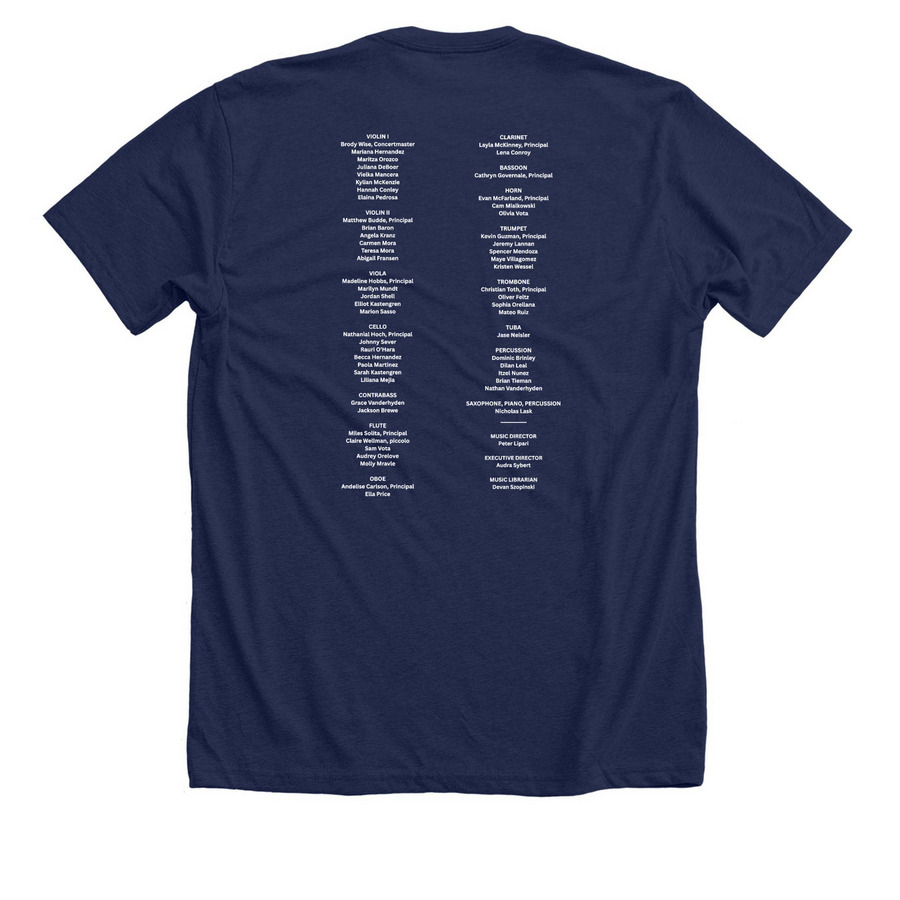 MYSO 2025-2026 Season Apparel, a Solid Navy Blend Premium Unisex Tee (back-view)
