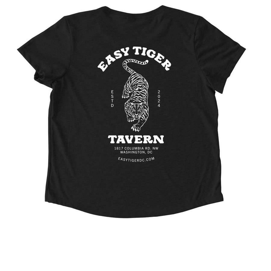 Easy Tiger&nbsp;, a Deep Black Allmade Eco Triblend Women?s Scoop Neck Tee (back-view)