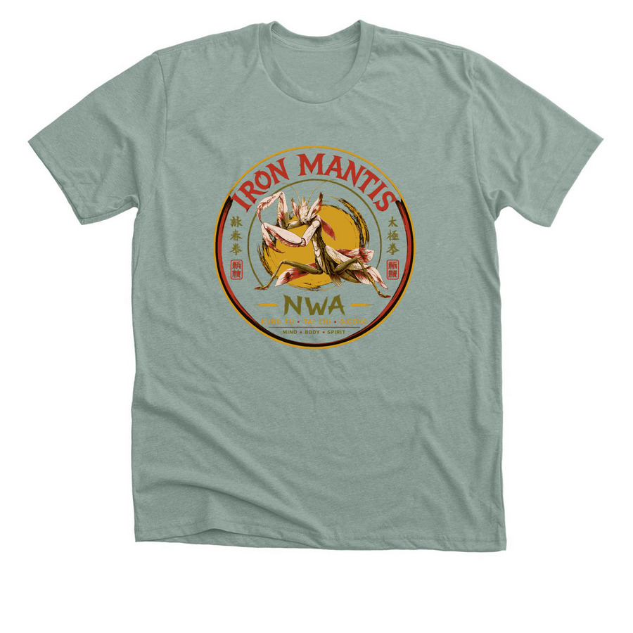 Iron Mantis NWA T-Shirt, a Heather Sage Premium Unisex Tee