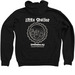 Little Shelter Portrait, a Black Zip Up Hoodie (back-view)
