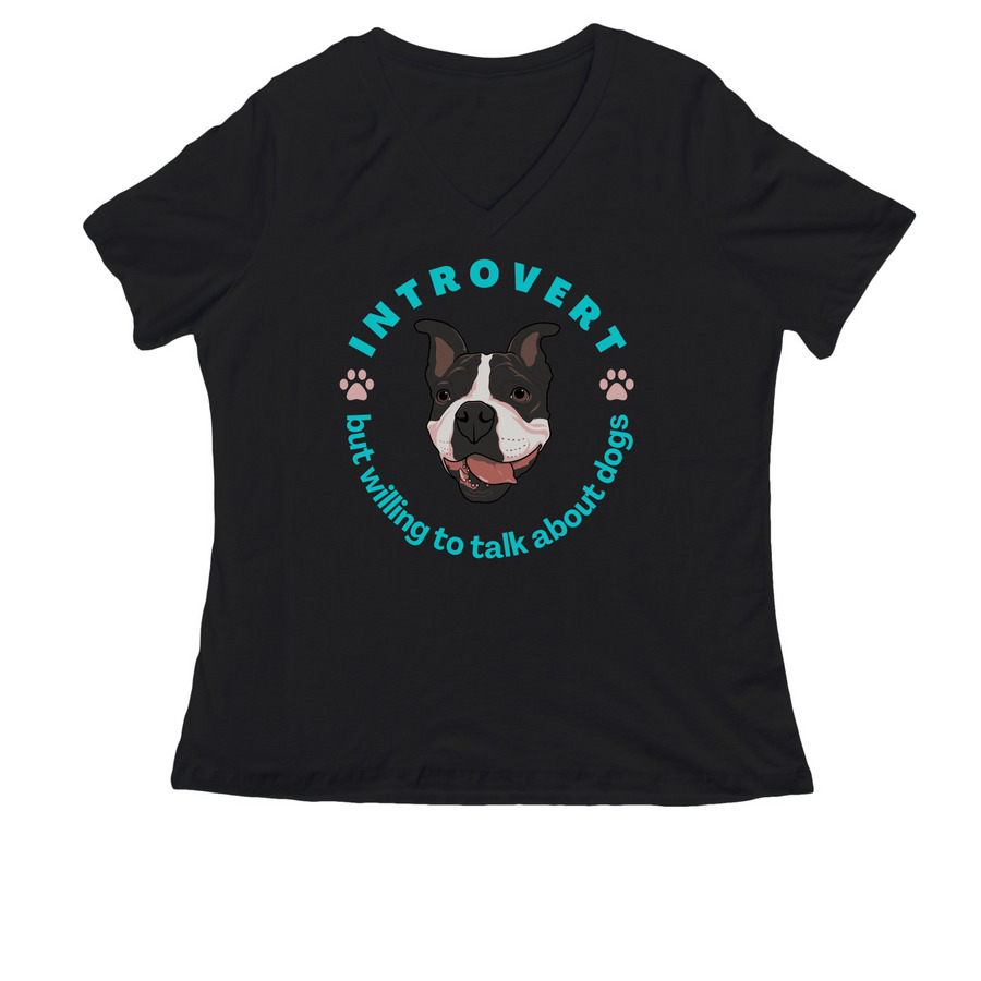 Introvert but...., a Black Women's Relaxed V-Neck Tee