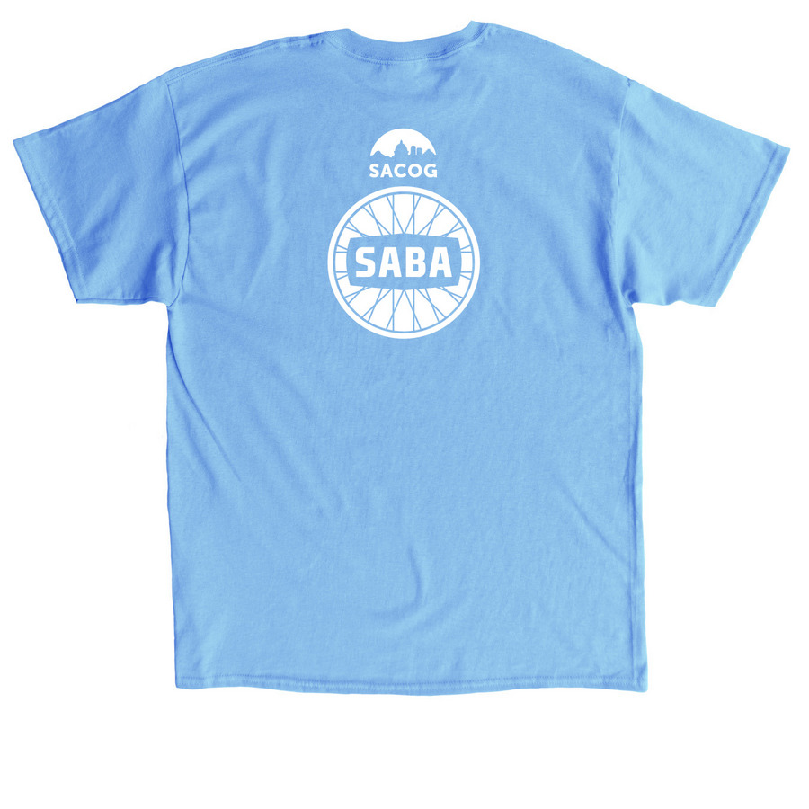 20 Years of May is Bike Month, a Carolina Blue Classic Unisex Tee (back-view)