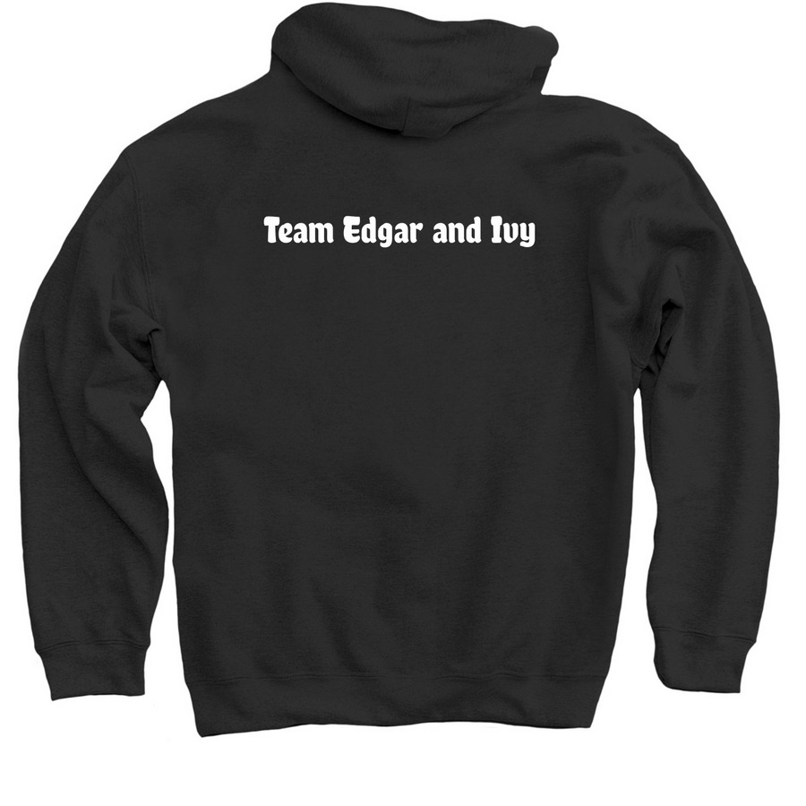 Team Edgar and Ivy Shirts, a Black Pullover Hoodie (back-view)