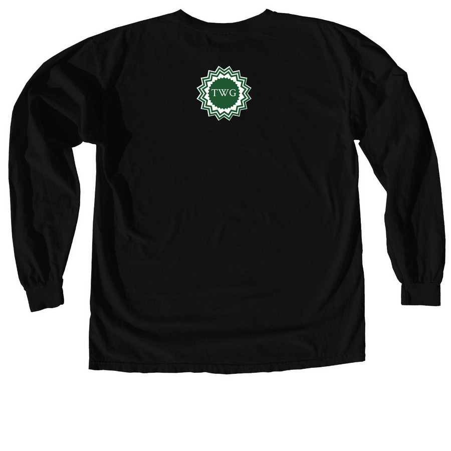 Whooo Wendi? Tee B*, a Black Comfort Colors Long Sleeve Tee (back-view)