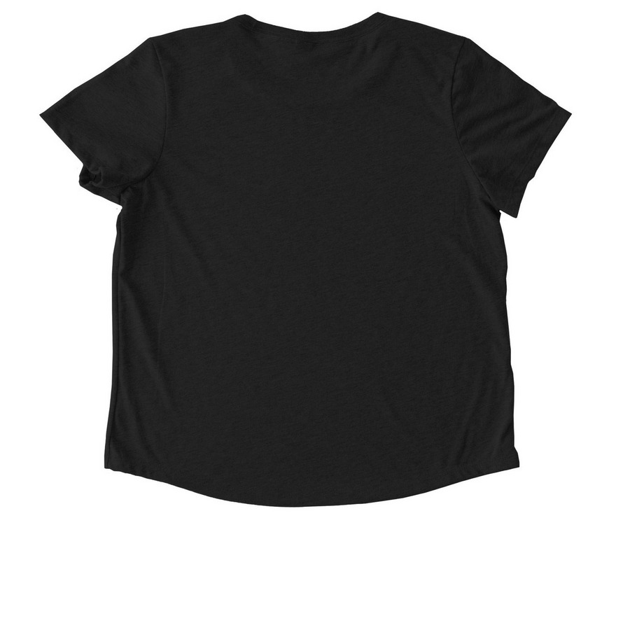 WANG WANG, a Deep Black Allmade Eco Triblend Women?s Scoop Neck Tee (back-view)