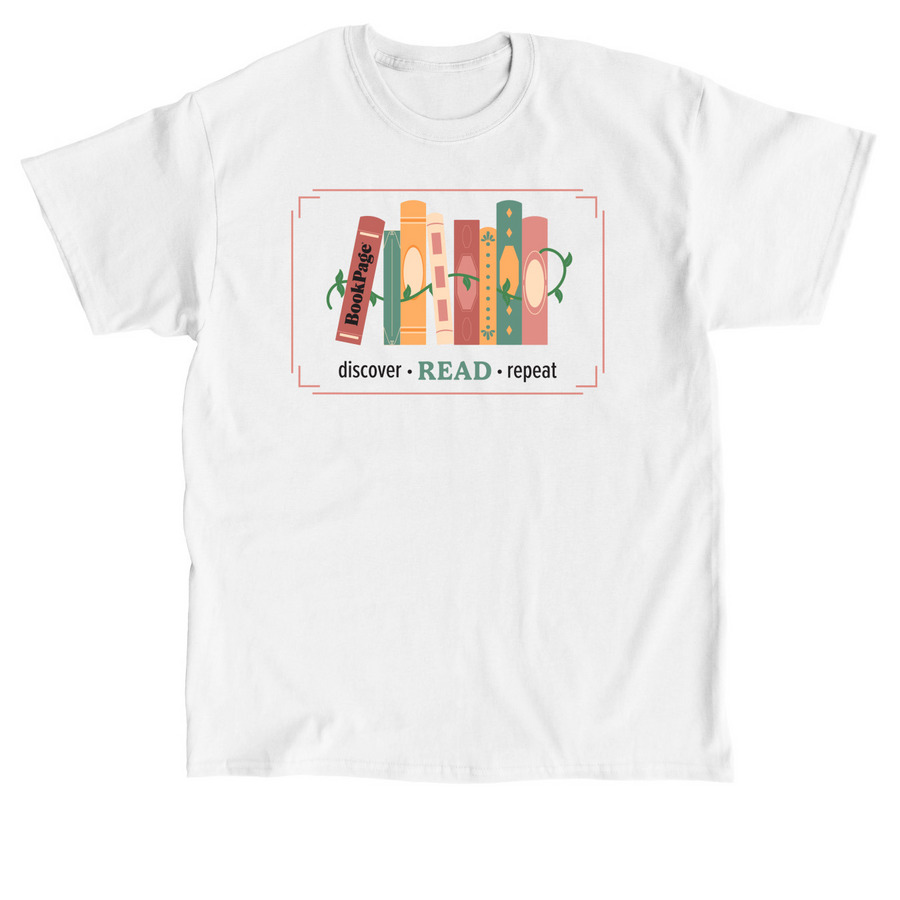 BookPage Logo Vines Unisex Tee, a White Classic Unisex Tee