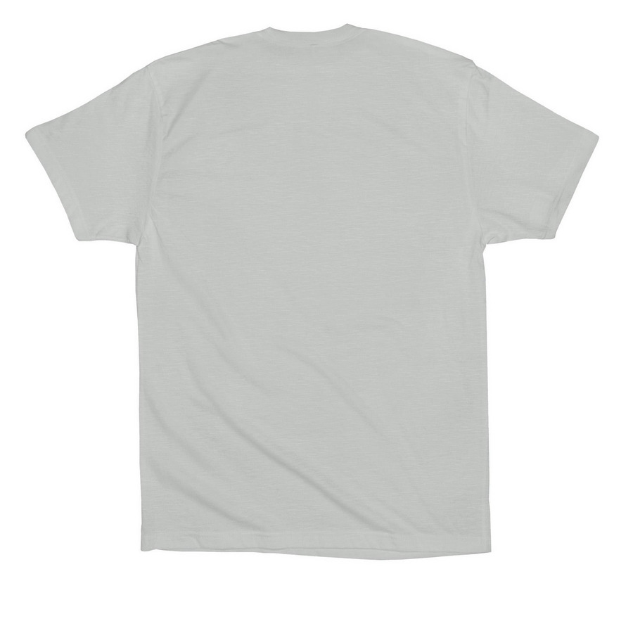 Stencil logo, a Silver Premium Cotton Tee (back-view)