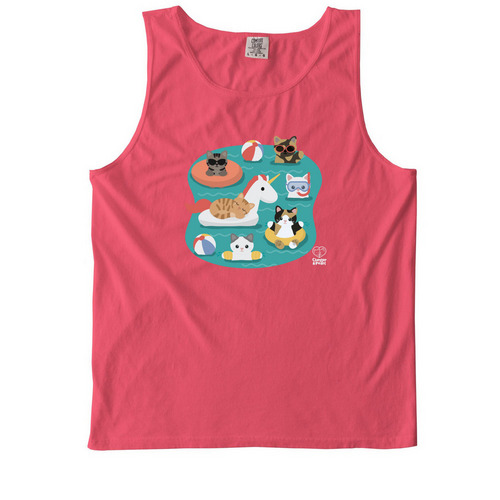 Pool Pawty, a Watermelon Comfort Colors Tank Top
