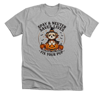 Spooky Spay/Neuter!, a Athletic Heather Premium Unisex Tee
