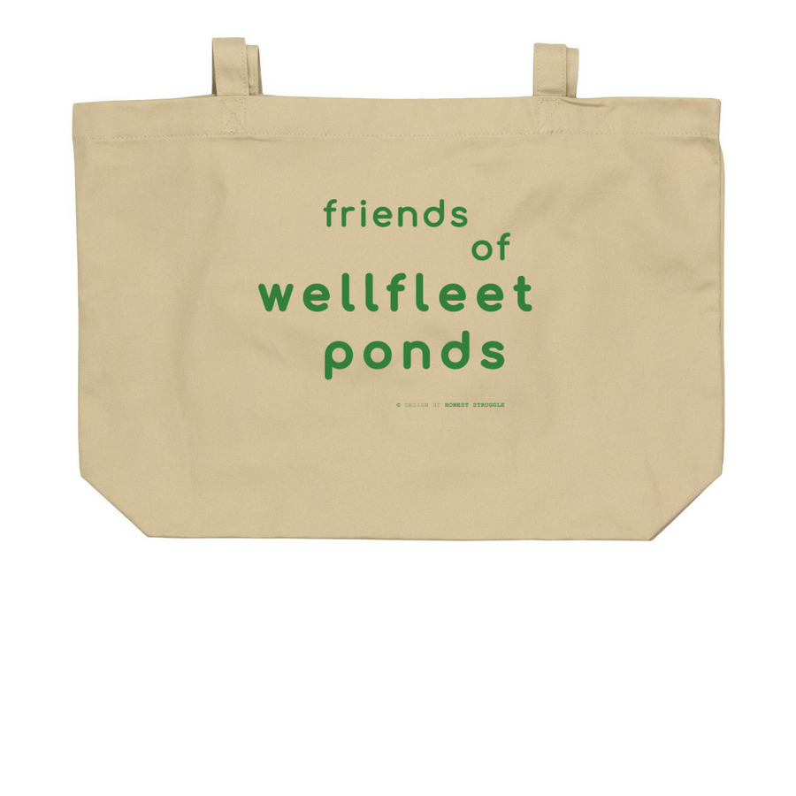 pond lover TOTE, a Oyster Large Organic Cotton Tote Bag (back-view)
