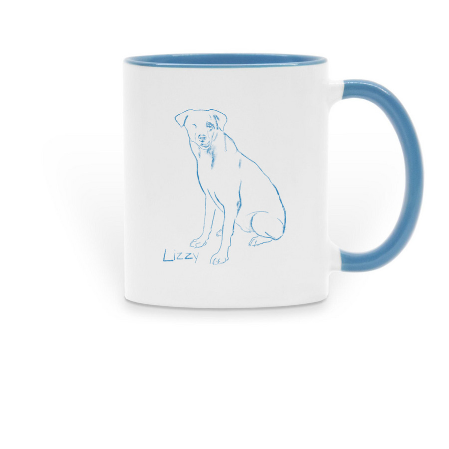 Blue Lizzy Mug, a Light Blue Two-Tone Ceramic Mug