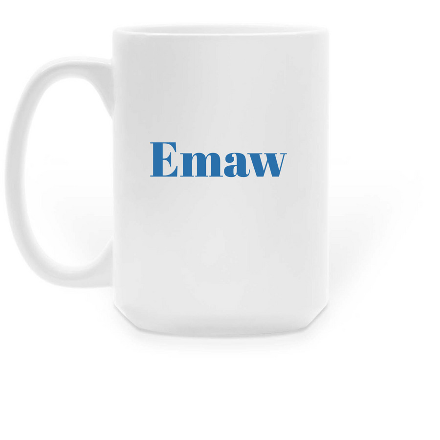 Emaw's Mug for Chris's Cruisers, a White Large Coffee Mug (back-view)