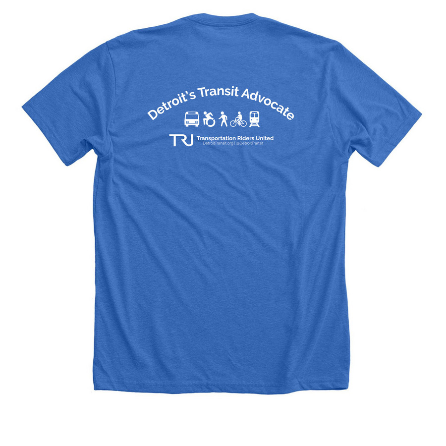 TRU Logo with Back Design (Dark), a Heather True Royal Premium Unisex Tee (back-view)