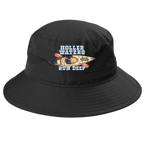 The Paddler, a Black Printed UV Bucket Hat