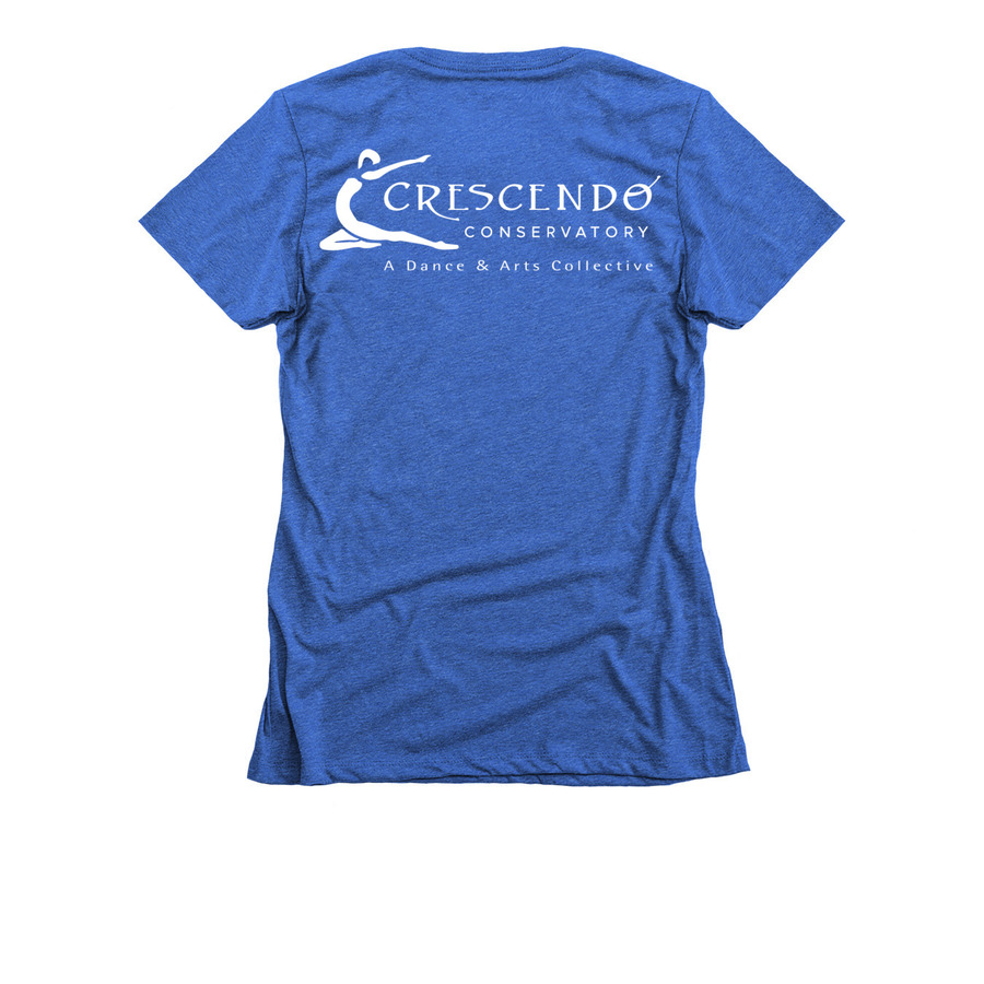Crescendo In Motion, a Royal Women's Slim Fit Tee (back-view)