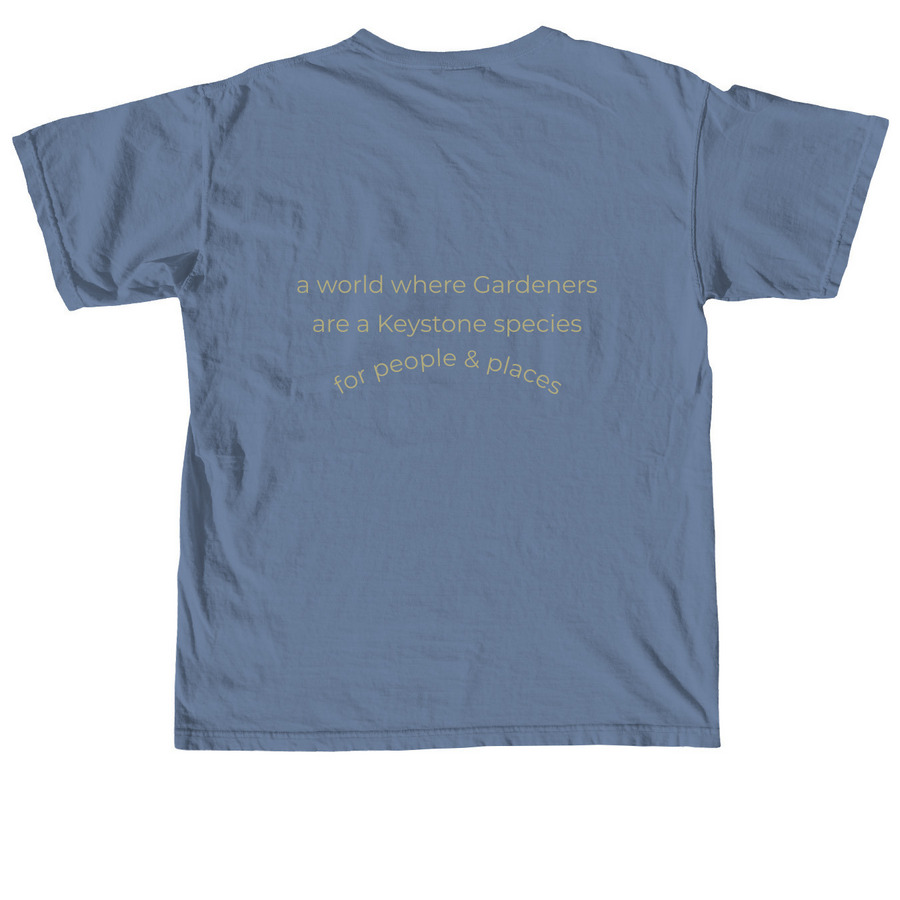 Cultivating Place Large Logo Apparel, a Blue Jean Comfort Colors Unisex Tee (back-view)