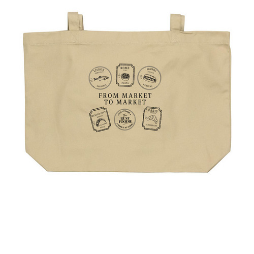 From Market to Market Tote, a Oyster Large Organic Cotton Tote Bag