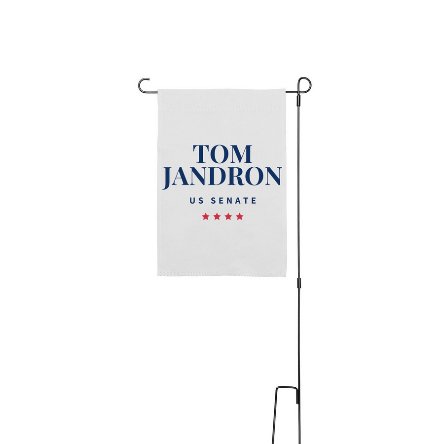 Campaign Yard Flag, a White 12" x 18" Yard Flag with Stake