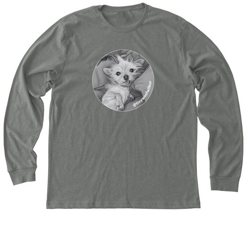 Tiny Woof Wilbur, a Deep Heather Premium Long Sleeve Tee