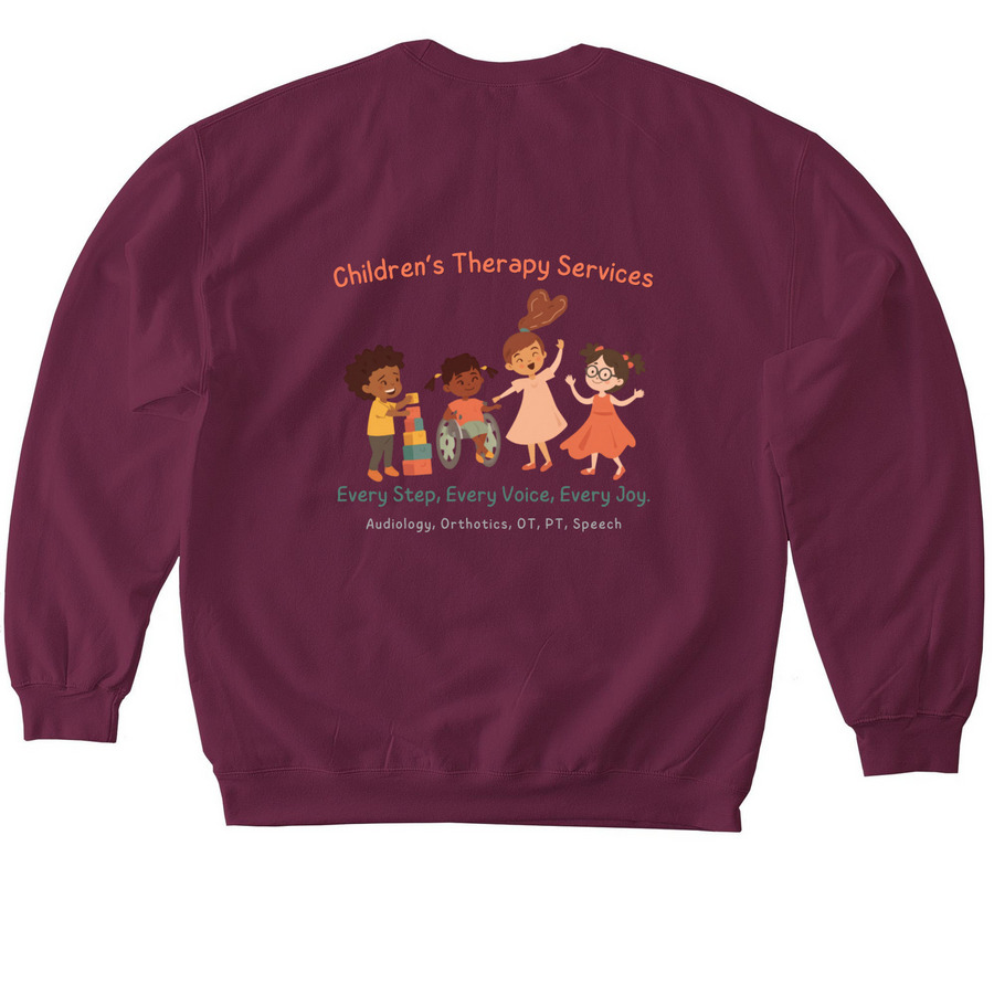 Mary Bridge Rehab SLC - Every Step (1), a Maroon Softstyle Crewneck Sweatshirt (back-view)