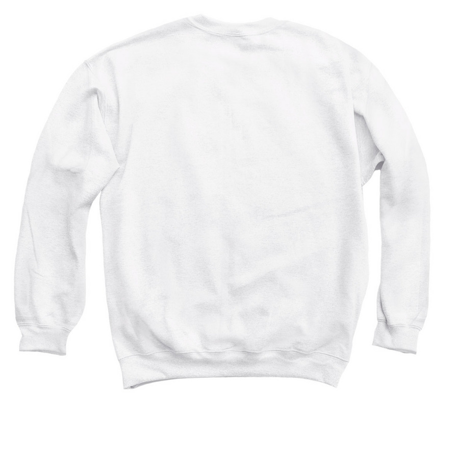 Compassion Not Criminalization, a White Crewneck Sweatshirt (back-view)